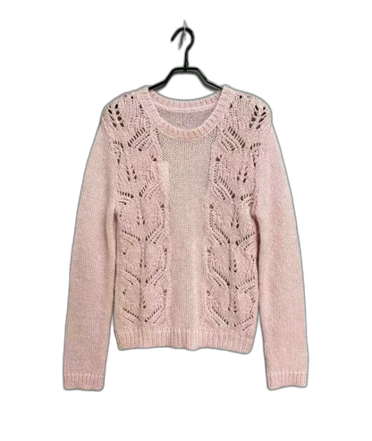 Pink Hollow Knit Sweater by Saint Laurent