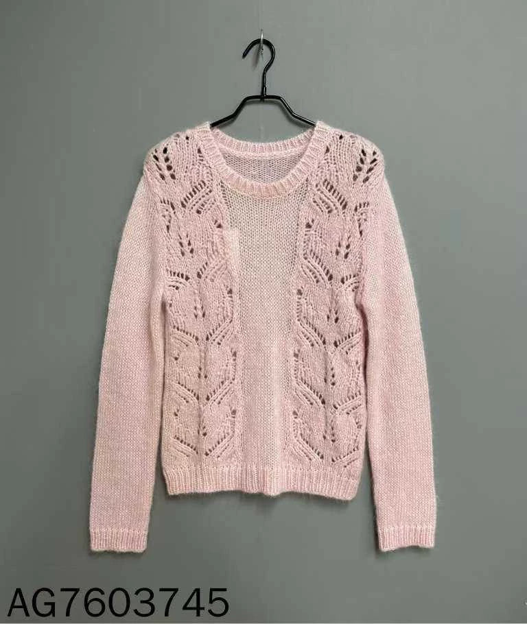 Pink Hollow Knit Sweater by Saint Laurent