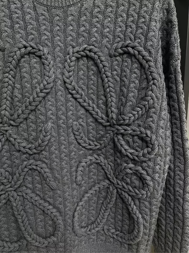 Loewe Logo Rope Knit Sweater M Size