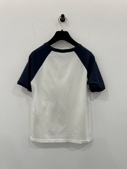 Celine White and Navy Anchor Short Sleeve Tee