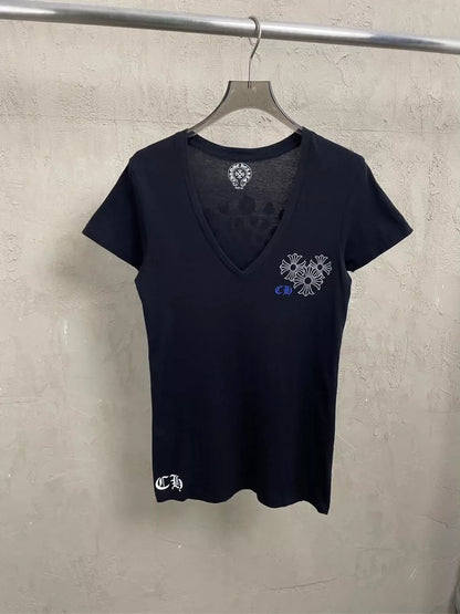 Vintage Chrome Hearts Deep V Neck T-Shirt