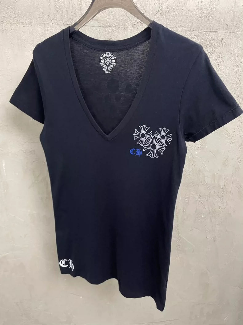 Vintage Chrome Hearts Deep V Neck T-Shirt