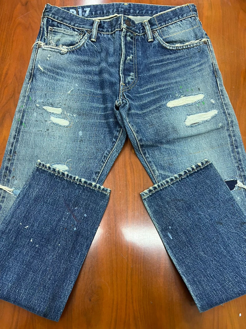 VISVIM Damaged-17 Distressed Denim Pants