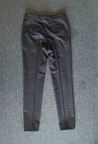 Celine Wool Casual Trousers Black Gray-yf