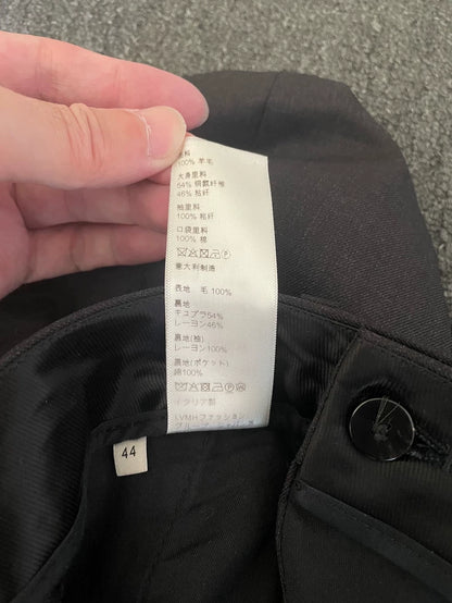 Celine Wool Casual Trousers Black Gray-yf