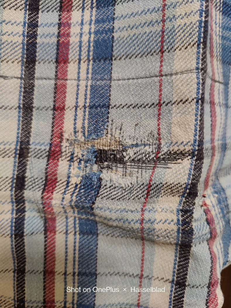 kapital boro patchwork button up shirt