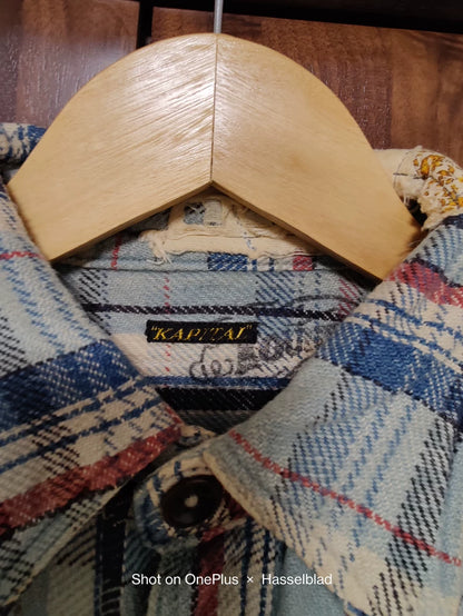 kapital boro patchwork button up shirt