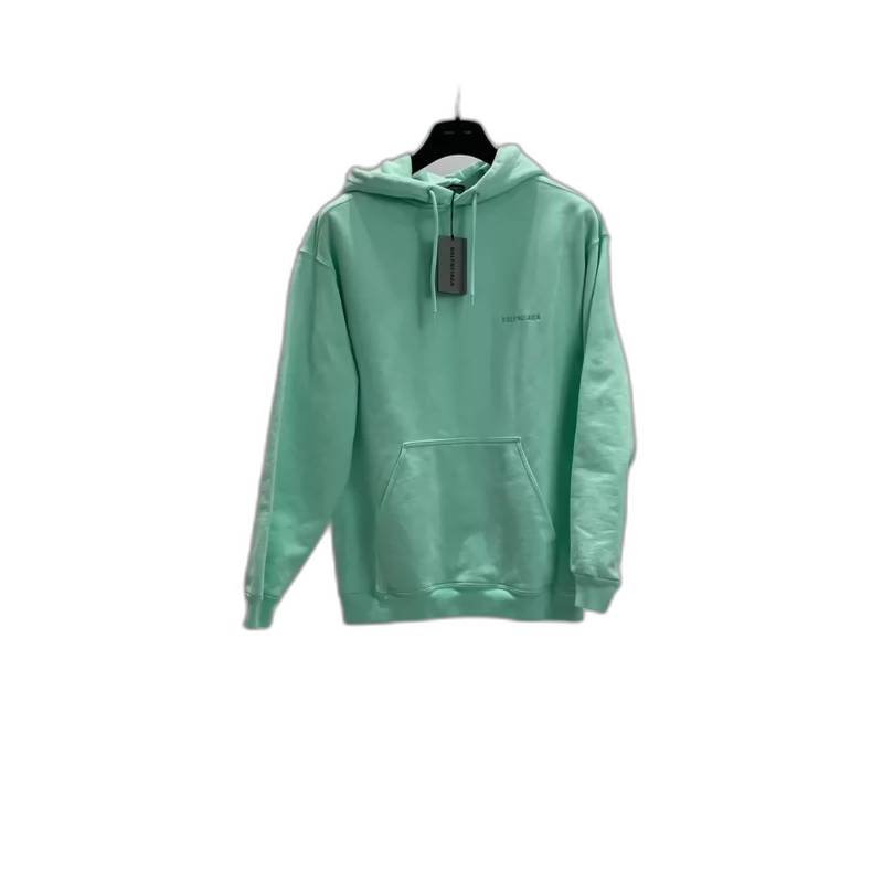 Balenciaga Mint Green Embroidered Hoodie