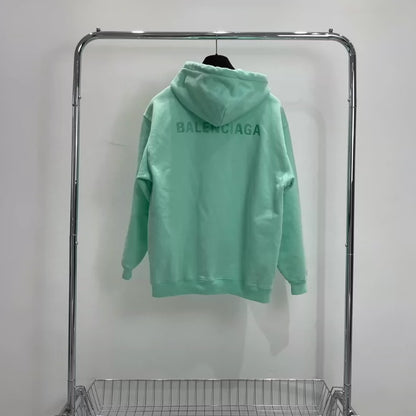 Balenciaga Mint Green Embroidered Hoodie