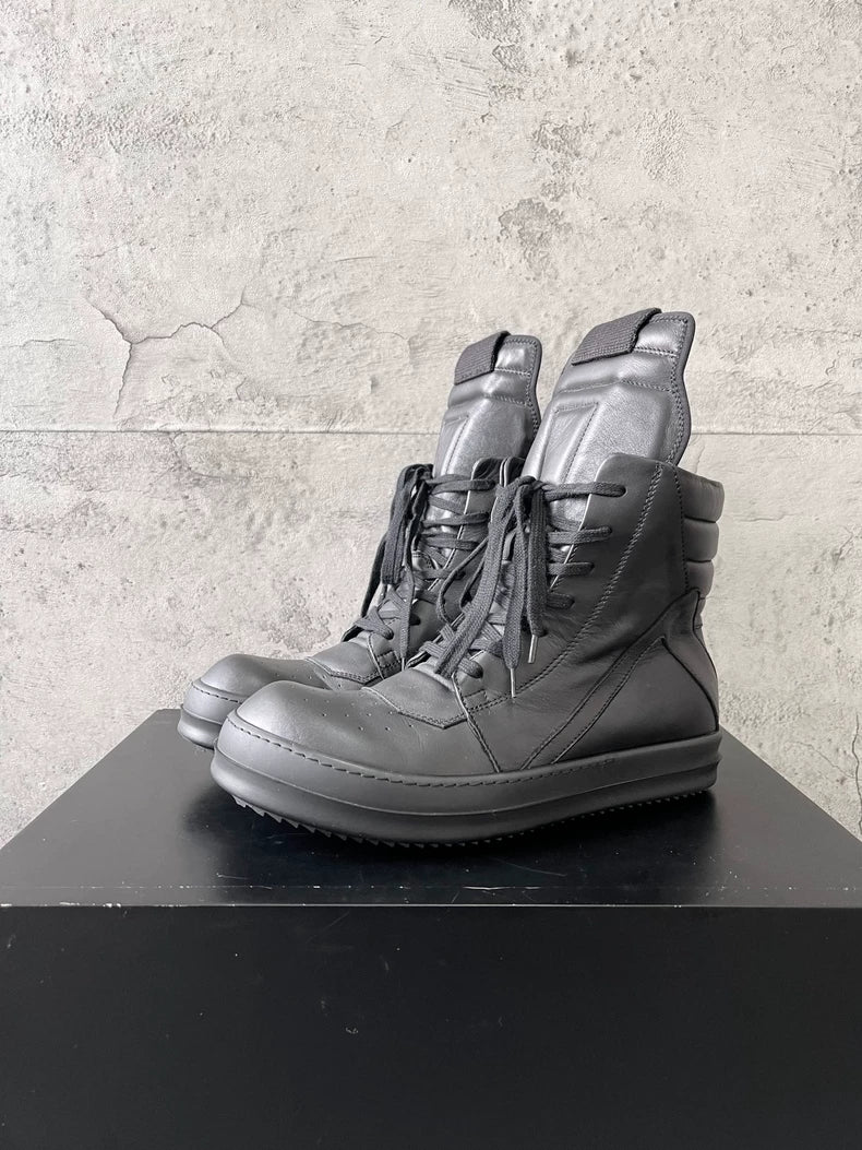 Rick Owens Black Geobasket High Top Sneakers-yf