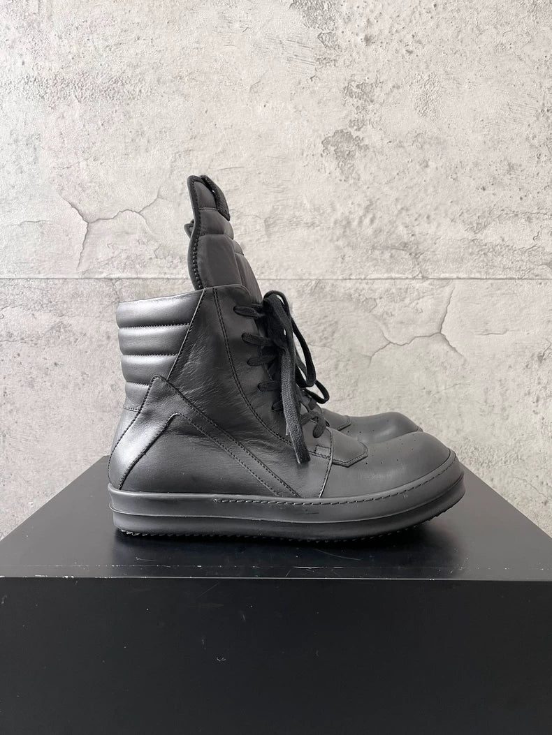 Rick Owens Black Geobasket High Top Sneakers-yf