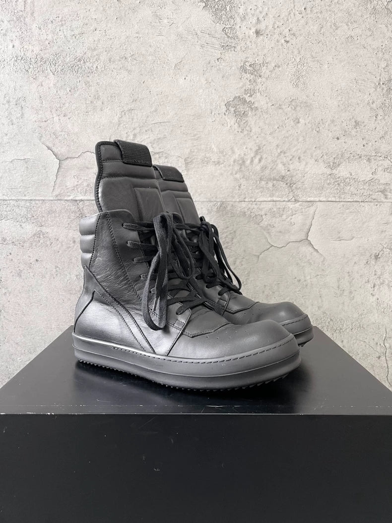 Rick Owens Black Geobasket High Top Sneakers-yf
