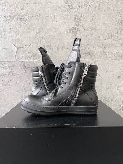 Rick Owens Black Geobasket High Top Sneakers-yf