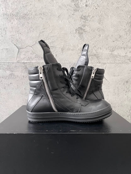 Rick Owens Black Geobasket High Top Sneakers-yf