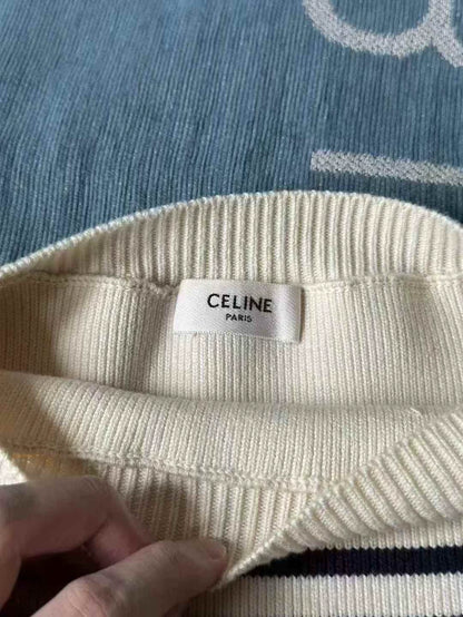 Celine Striped Letter Knit Sweater