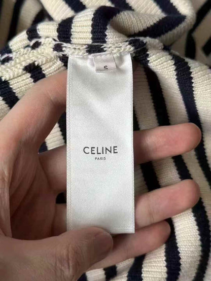 Celine Striped Letter Knit Sweater
