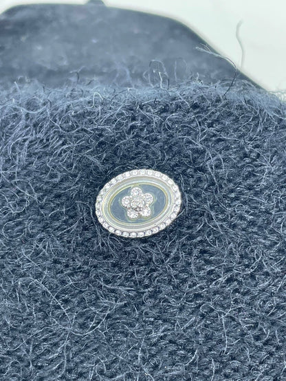 Chanel Black Knit Sweater with Floral Design