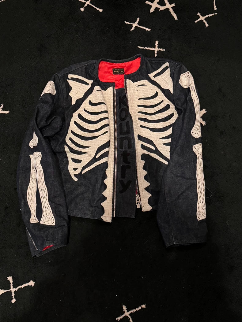 Kapital Kountry Skeleton Denim Moto Jacket