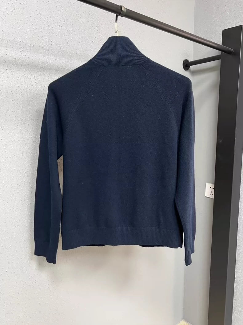 miumiu Cashmere Zip Cardigan in Navy - miu miu – DMC99