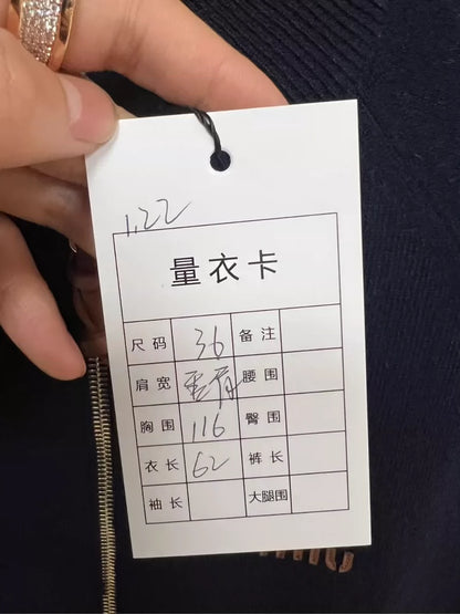 miumiu Cashmere Zip Cardigan in Navy