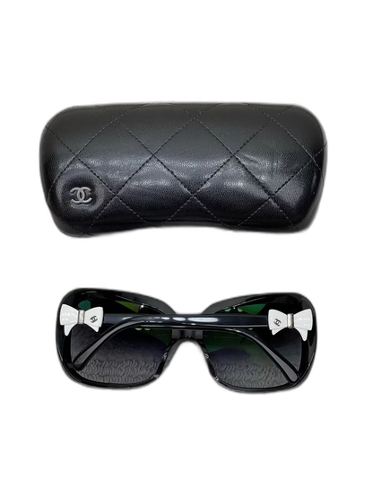 Chanel White Bow Logo Sunglasses