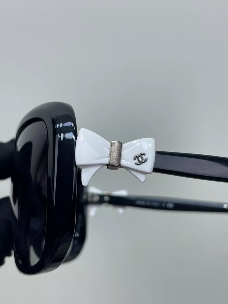 Chanel White Bow Logo Sunglasses