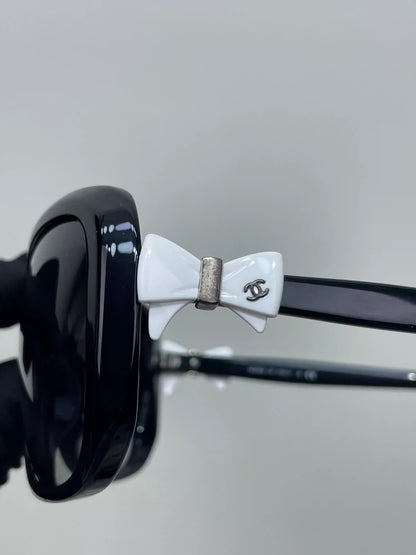 Chanel White Bow Logo Sunglasses