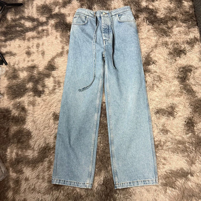 LOEWE Men's Blue Washed Cotton Jeans