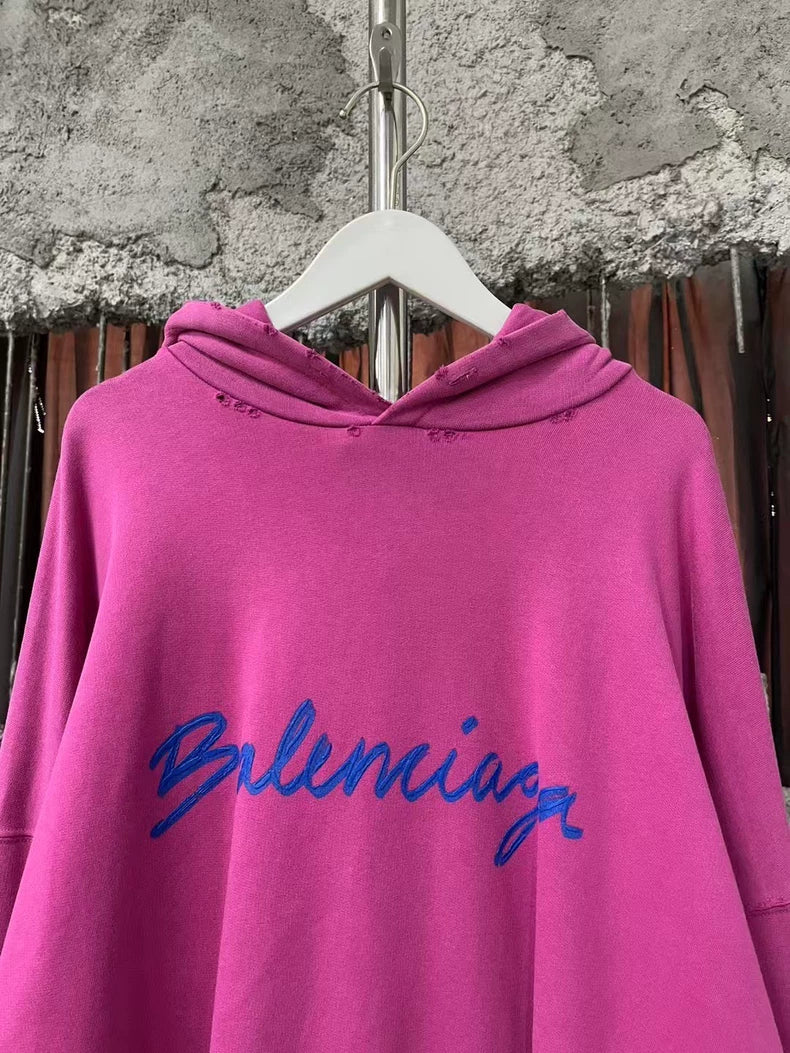 Balenciaga Destroyed Hoodie in Pink
