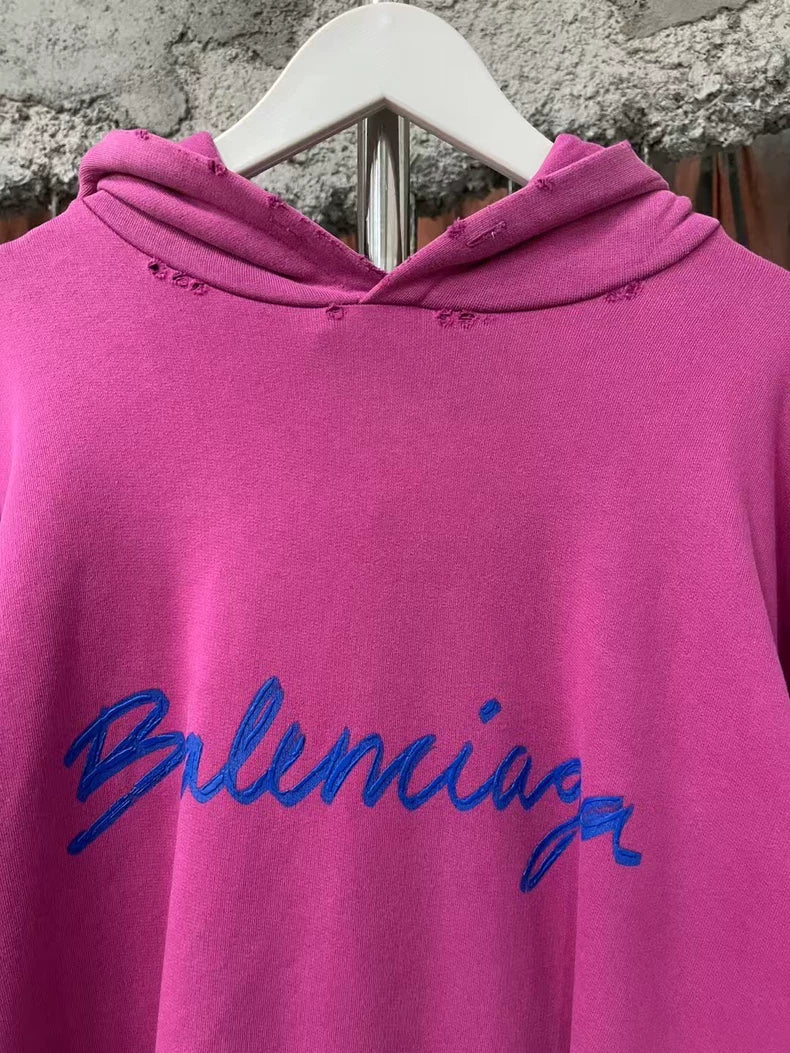 Balenciaga Destroyed Hoodie in Pink