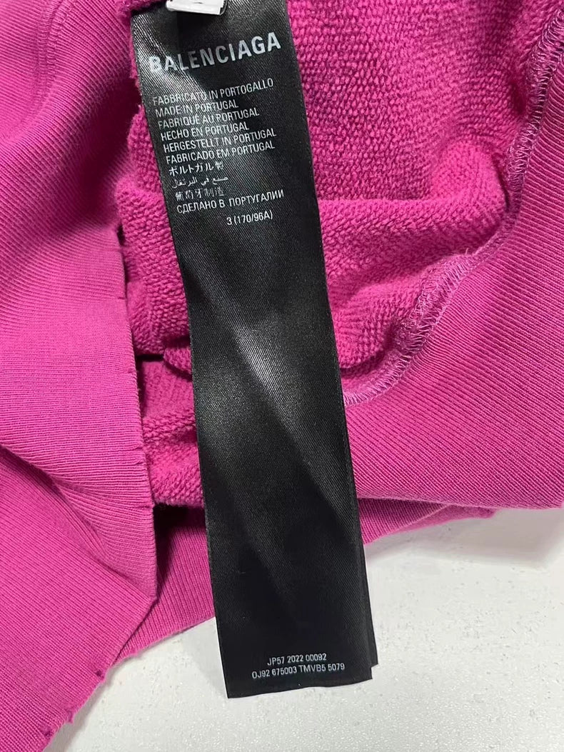 Balenciaga Destroyed Hoodie in Pink