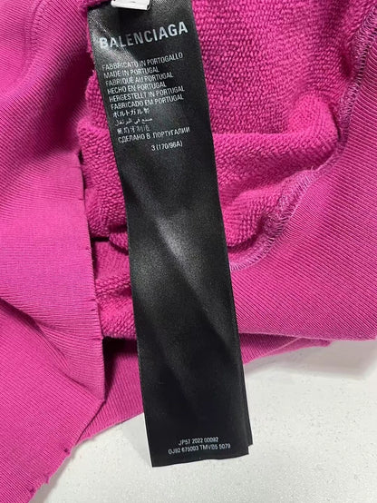 Balenciaga Destroyed Hoodie in Pink