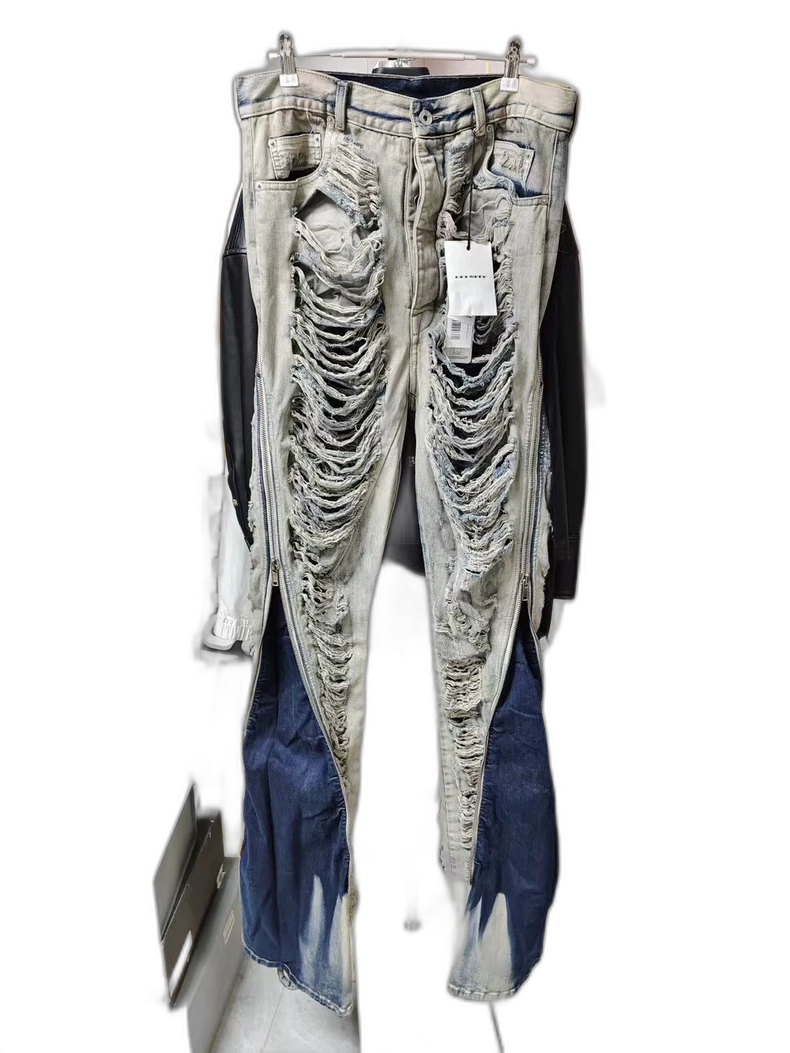 Rick Owens Drkshdw Distressed Zipper Pants