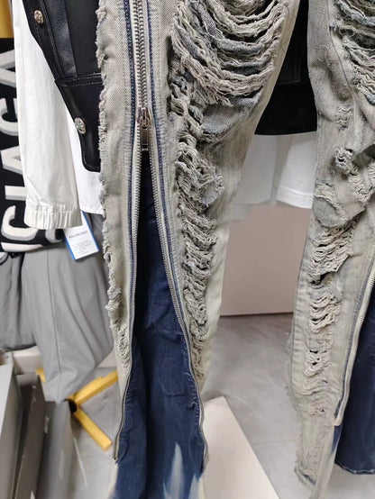 Rick Owens Drkshdw Distressed Zipper Pants