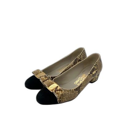 Salvatore Ferragamo Gold Bow High Heels