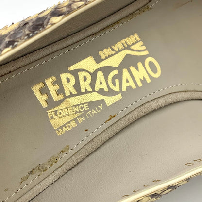 Salvatore Ferragamo Gold Bow High Heels