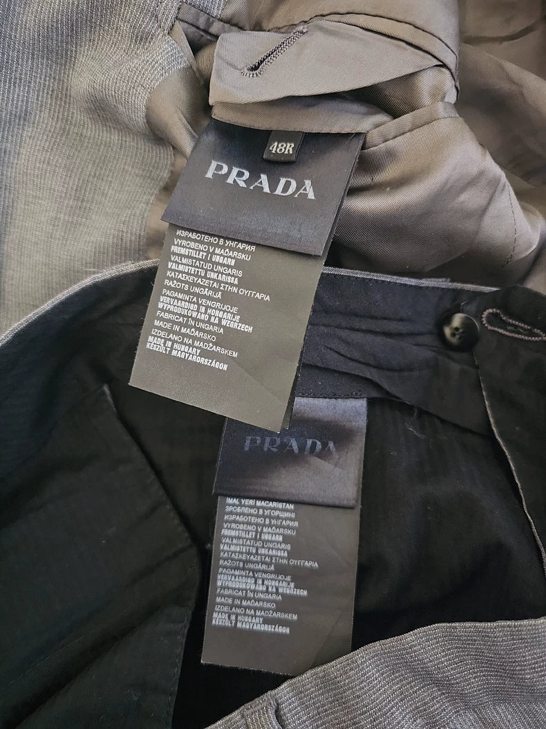 Prada Gray Wool Suit Set-yf