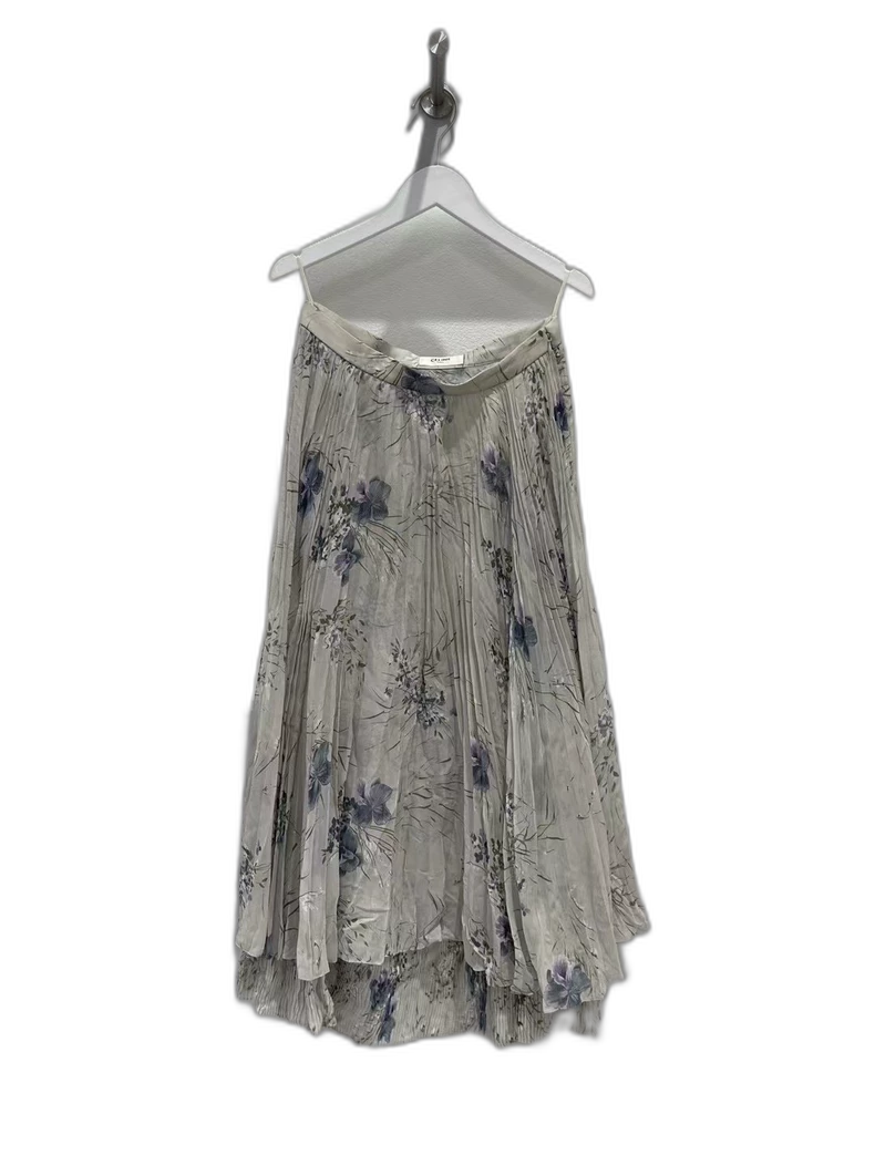 Celine Silk Pleated Skirt