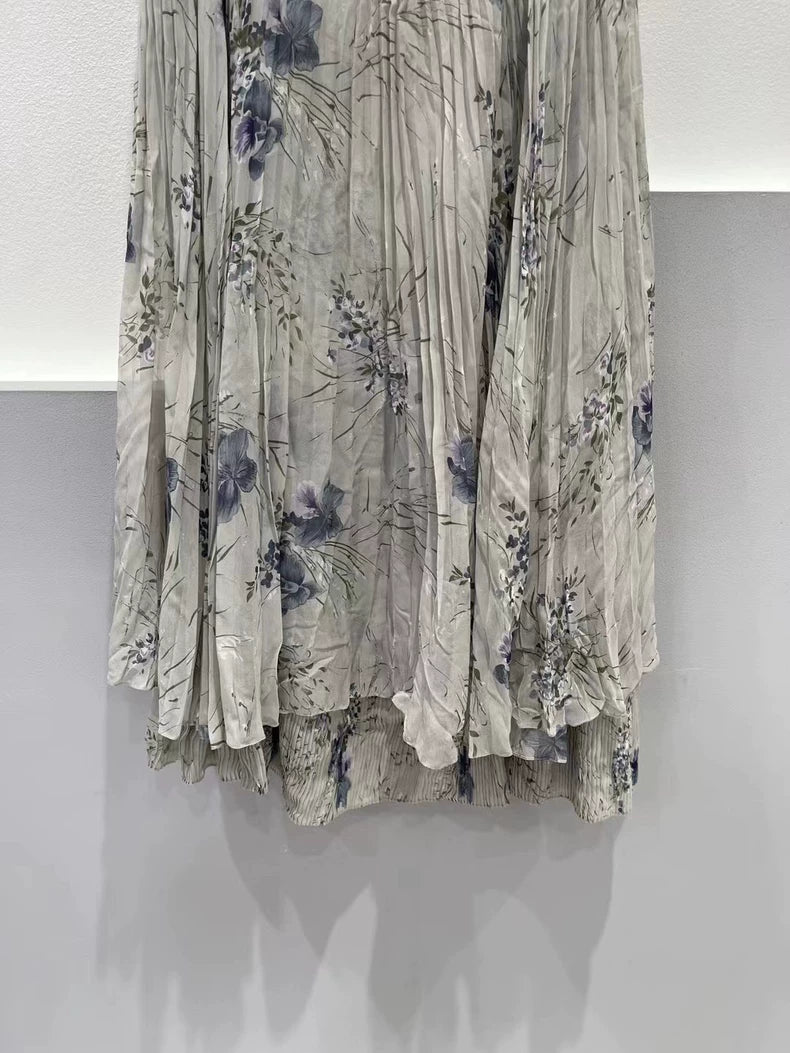 Celine Silk Pleated Skirt