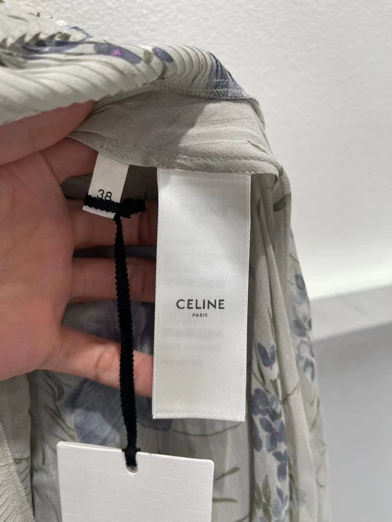 Celine Silk Pleated Skirt