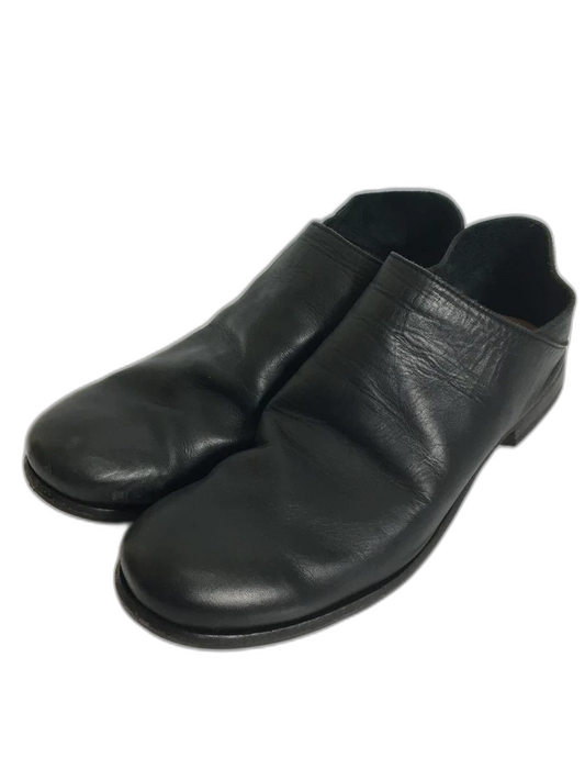 Black Leather Slip-On Shoes