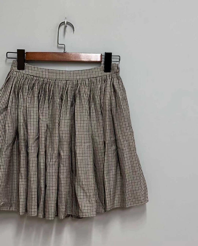 Celine Houndstooth Pleated Skirt