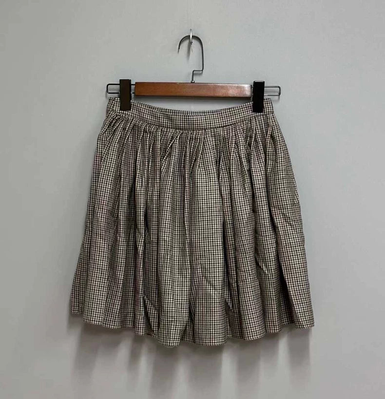 Celine Houndstooth Pleated Skirt