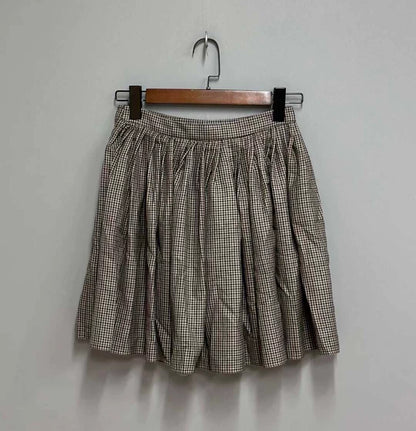 Celine Houndstooth Pleated Skirt