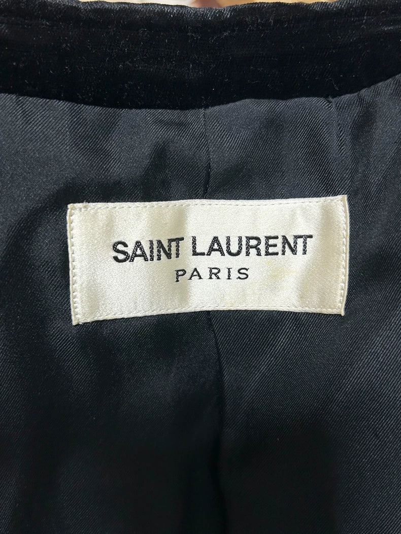 Saint Laurent Velvet Collar Wool Coat