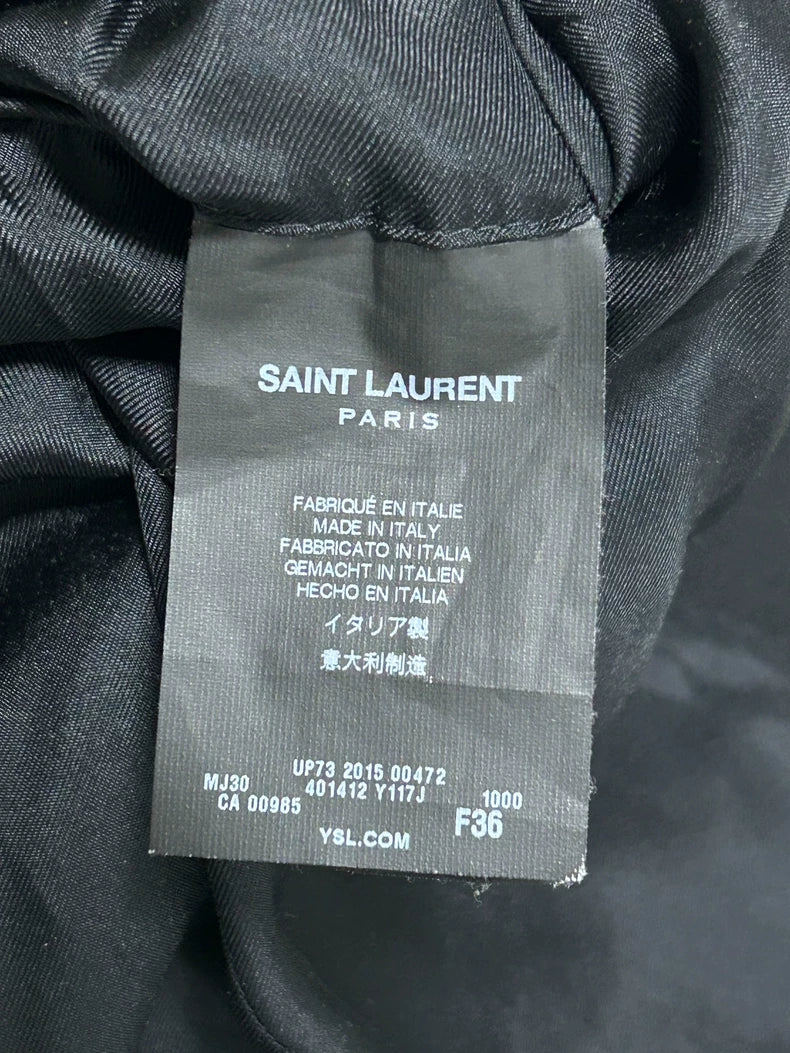 Saint Laurent Velvet Collar Wool Coat