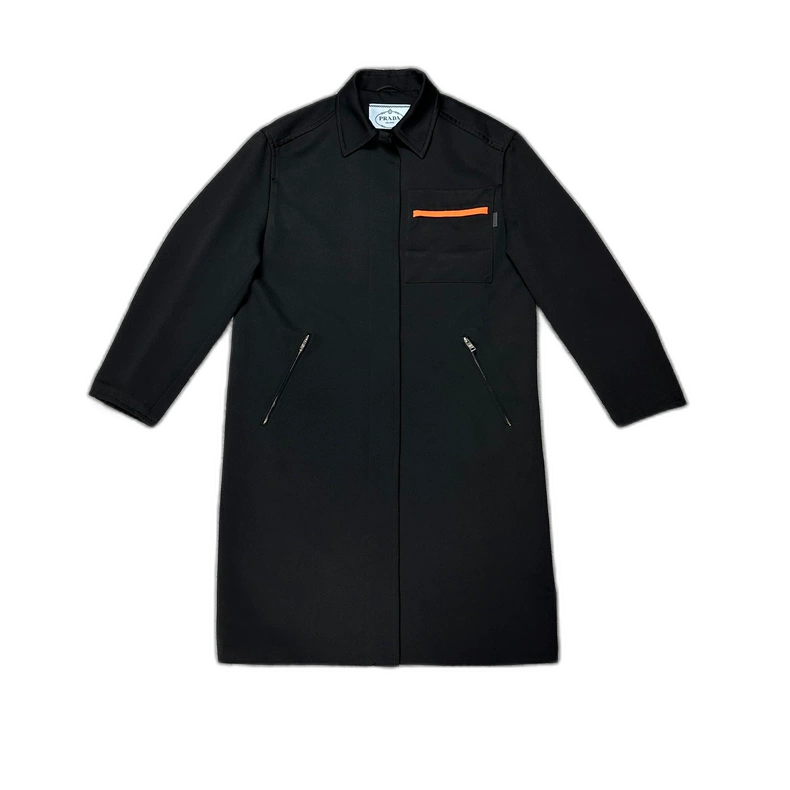 Prada Red Stripe Logo Coat