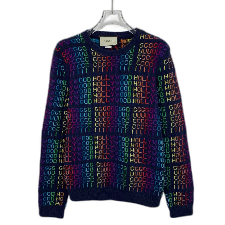 Gucci Rainbow Print Wool Sweater