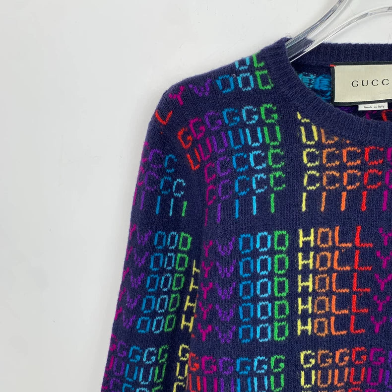 Gucci Rainbow Print Wool Sweater