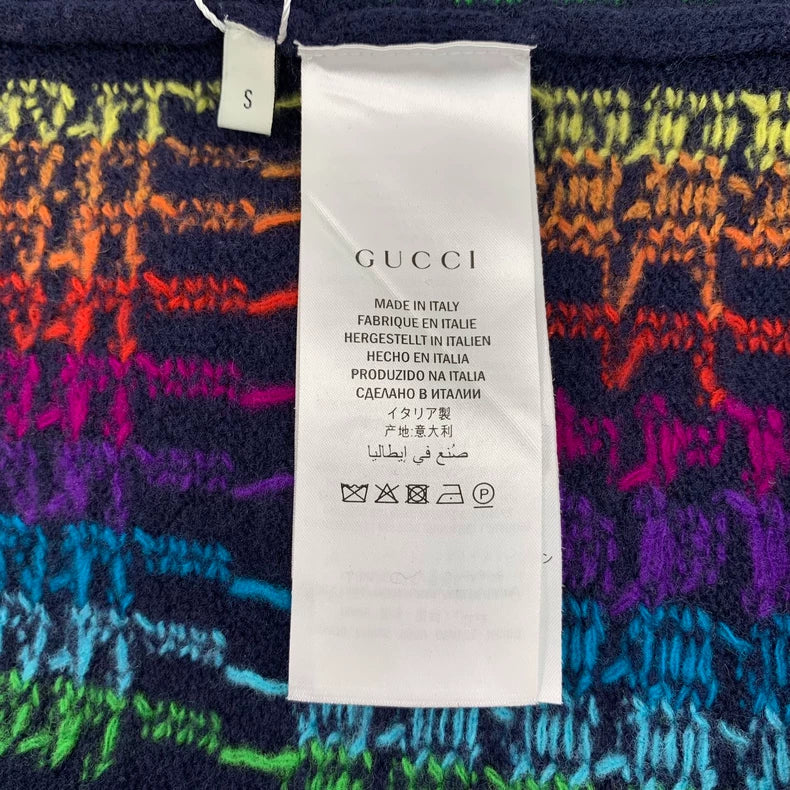 Gucci Rainbow Print Wool Sweater